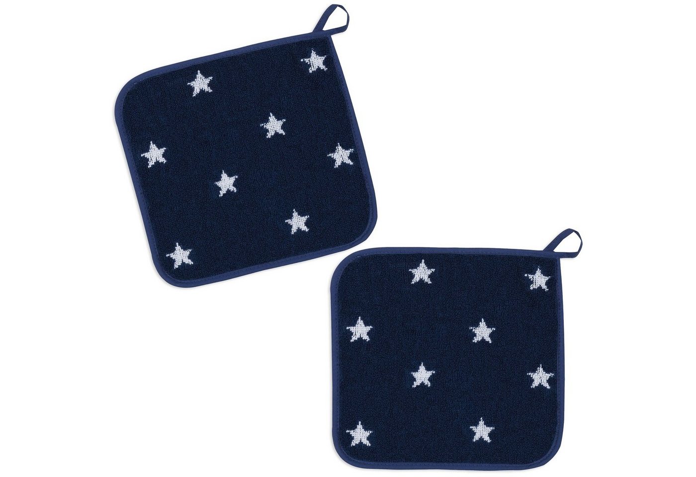Kracht Topflappen Sternchen, (Set, 2-tlg., 2-teilig), 2er Set Topflappen, Baumwoll Frottier, ca. 22x22 cm von Kracht