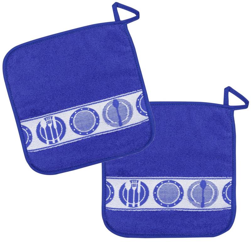 Kracht Topflappen Teller, (2-tlg., 2-teilig), 2er Set Topflappen, Baumwoll Frottier, ca. 22x22 cm von Kracht