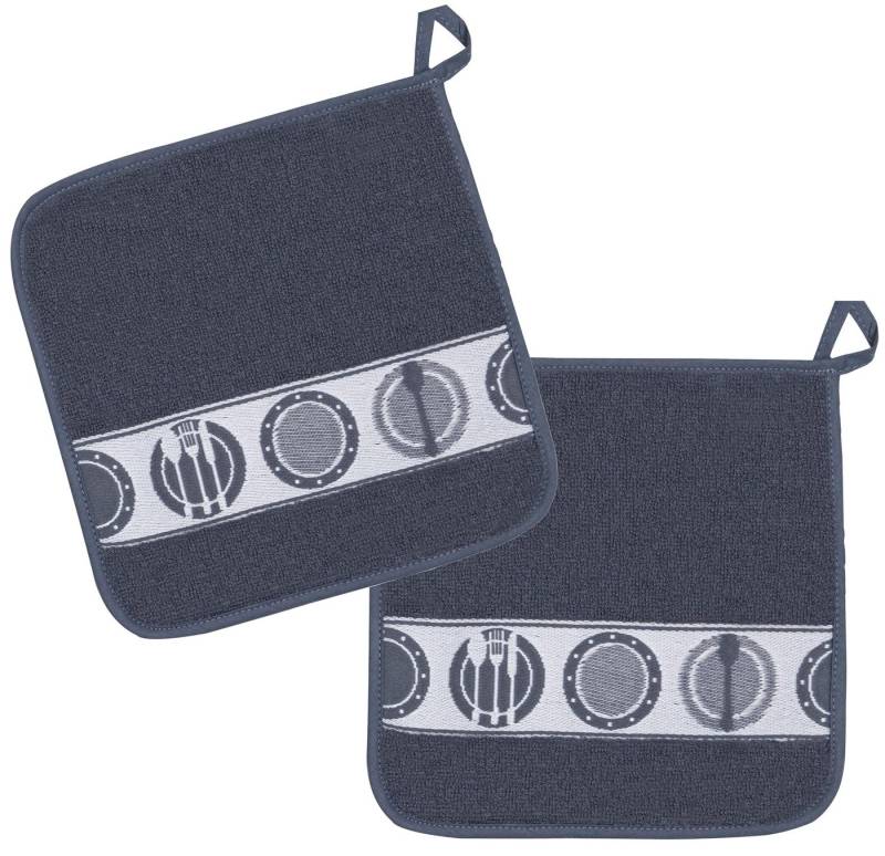 Kracht Topflappen Teller, (2-tlg., 2-teilig), 2er Set Topflappen, Baumwoll Frottier, ca. 22x22 cm von Kracht