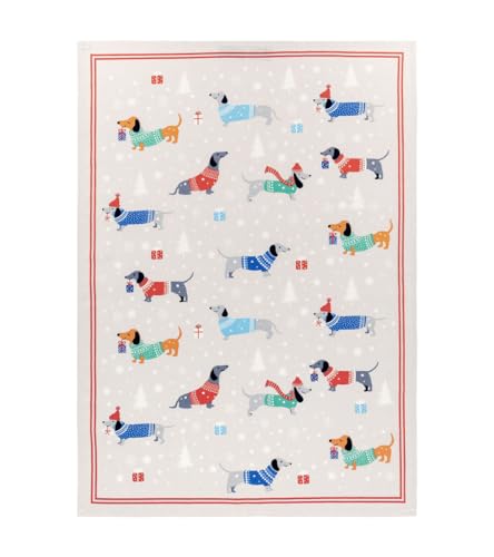 Kracht: Geschirrtücher aus Halbleinen, Weihnachtsdackel, 2er Pack, 50x70 cm Kracht: Geschirrtücher aus Halbleinen, Weihnachtsdackel, 2er Pack, 50x70 cm von KRACHT