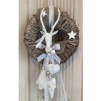 Handgefertigter Shabby Vintage Look Rebenkranz Türkranz Hirsch Weihnachten -480 Handgefertigter Shabby Vintage Look Rebenkranz Türkranz Hirsch Weihnachten -480 von Kraenzchenfein