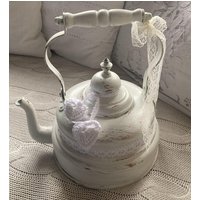 Shabby Vintage Look Deko Metall Kessel Kanne Upcycling Handarbeit -417 von Kraenzchenfein