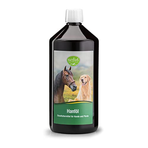 tierlieb Sanct Bernhard Hanföl | Für Hunde & Pferde | Natürlich & kaltgepresst | Mit Omega-3, Omega-6 & Vitamin E | Kontrollierte Qualität | 1000ml von Kräuterhaus Sanct Bernhard