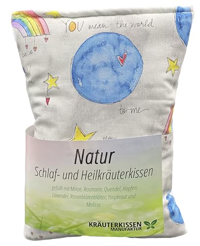 Kräuterkissen gefüllt mit 8 Kräutern, Design Sweet World von Kräuterkissenmanufaktur