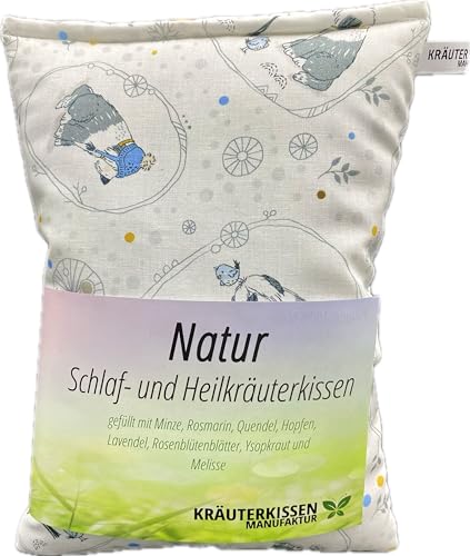 Natur Schlaf- und Heilkräuterkissen, gefüllt mit 100% Natur, ca.25x20 cm. Design Nr. 70.1 von Kräuterkissenmanufaktur