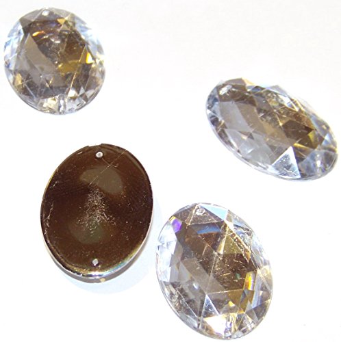 KraftGenius Allstarco 40 x 30 mm Kristallklar .AC Große, flache Rückseite, ovale Acryl-Strasssteine, Cosplay-Kostüm, Edelsteine, Kunststoffschmuck, Verzierungen, Basteln, Edelsteine – 4 Stück von Allstarco