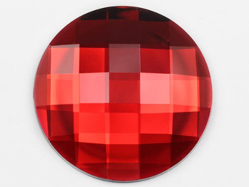 60mm Extra Große Flache Runde Acryl-Rhinestones Plastikkreis Edelsteine für Kostümherstellung Cosplay Juwelen Pro Grade Verzierungen - 2 Stück (Roter Rubin H103) von Allstarco