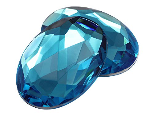 40 x 30 mm Blau blau blue aqua A21 Oval Flache Rückseite Acryl Jewels hochwertigem Pro Grade – 4 Stück von Allstarco