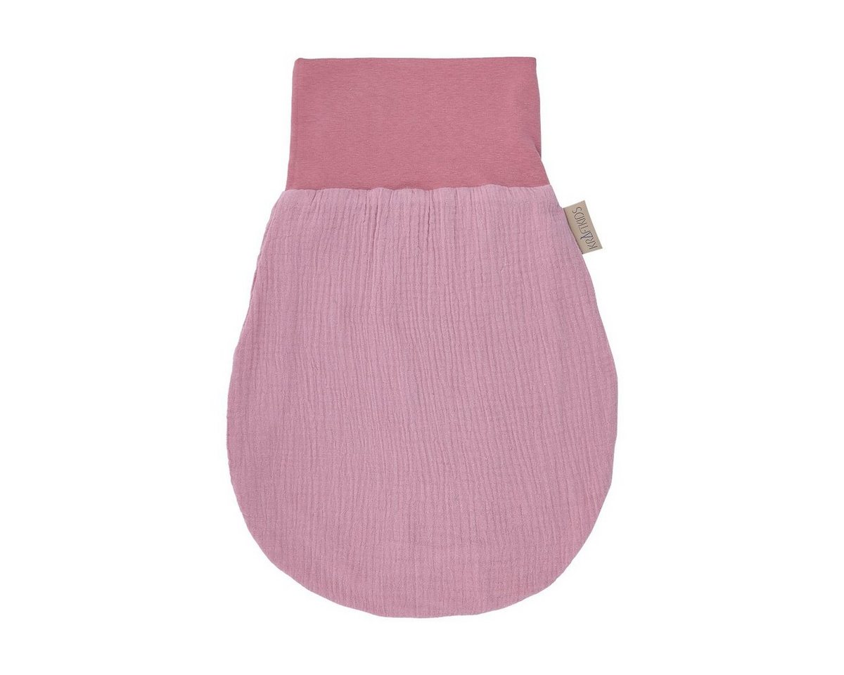 KraftKids Babyschlafsack Musselin rosa, Herbst/Winter-Variante, 100% Baumwolle, hochwärtiger Stoff, Innen warmer Fleece von KraftKids