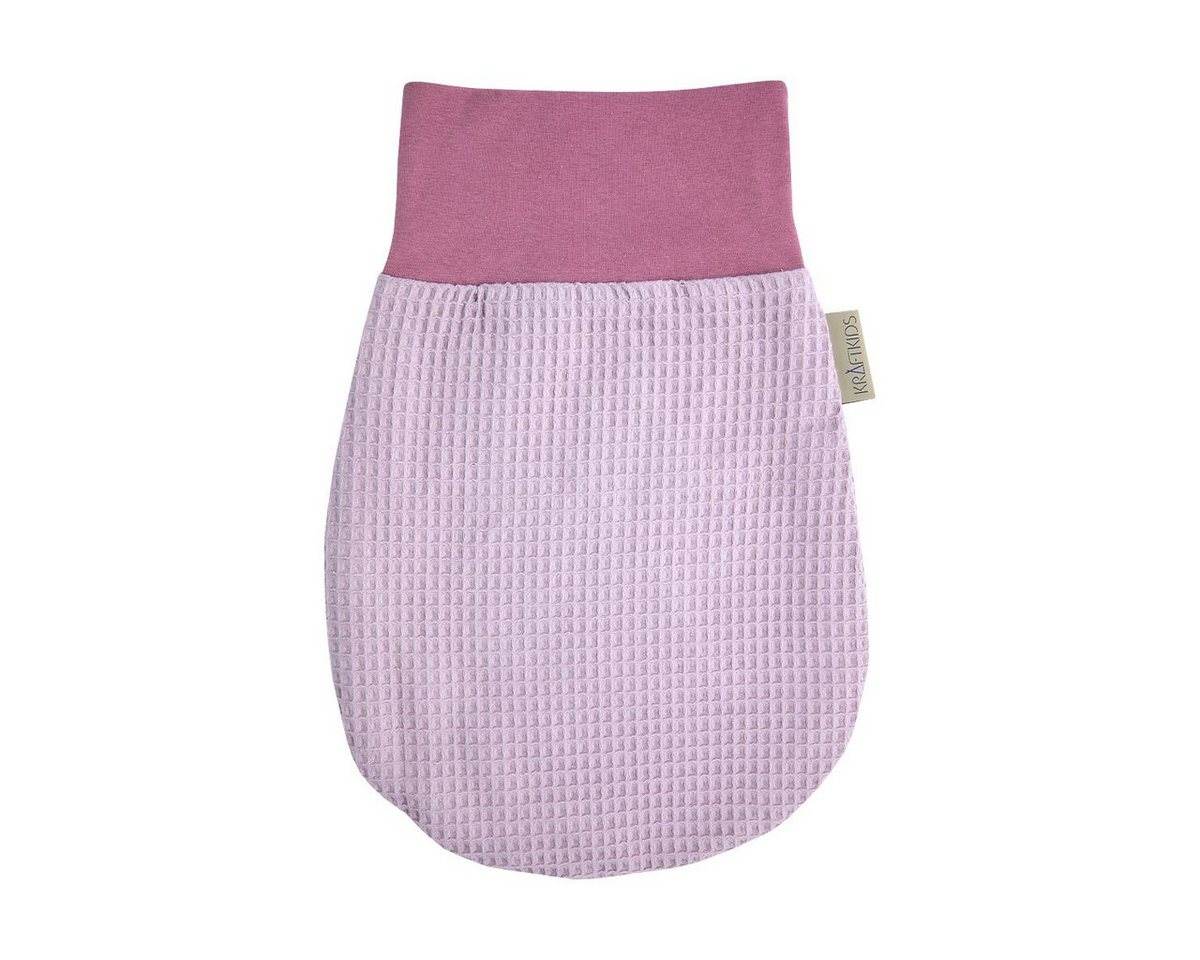 KraftKids Babyschlafsack Waffel Piqué rosa, Herbst/Winter-Variante, 100% Baumwolle, hochwärtiger Stoff, Innen warmer Fleece von KraftKids