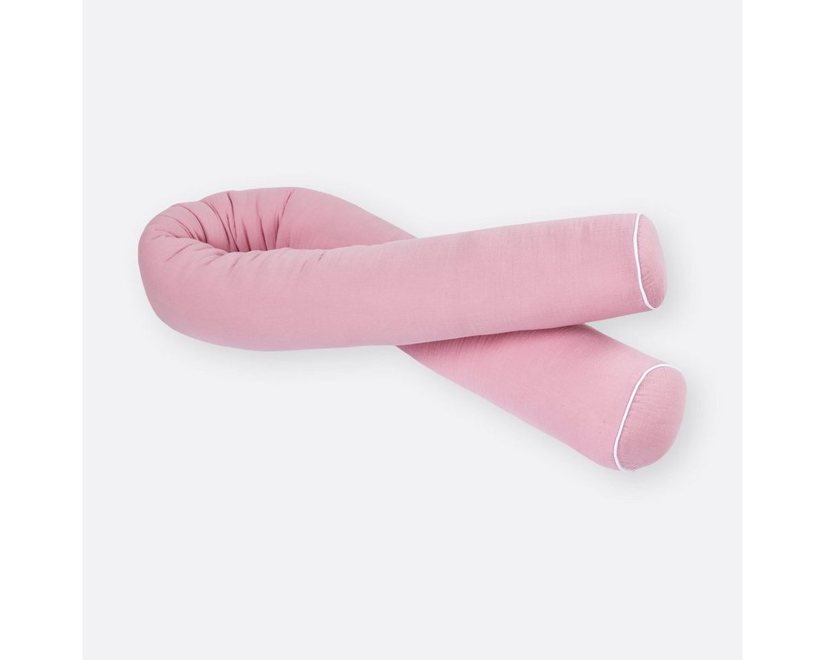 KraftKids Nestchenschlange Musselin rosa, 100% Baumwolle Länge 140 cm von KraftKids