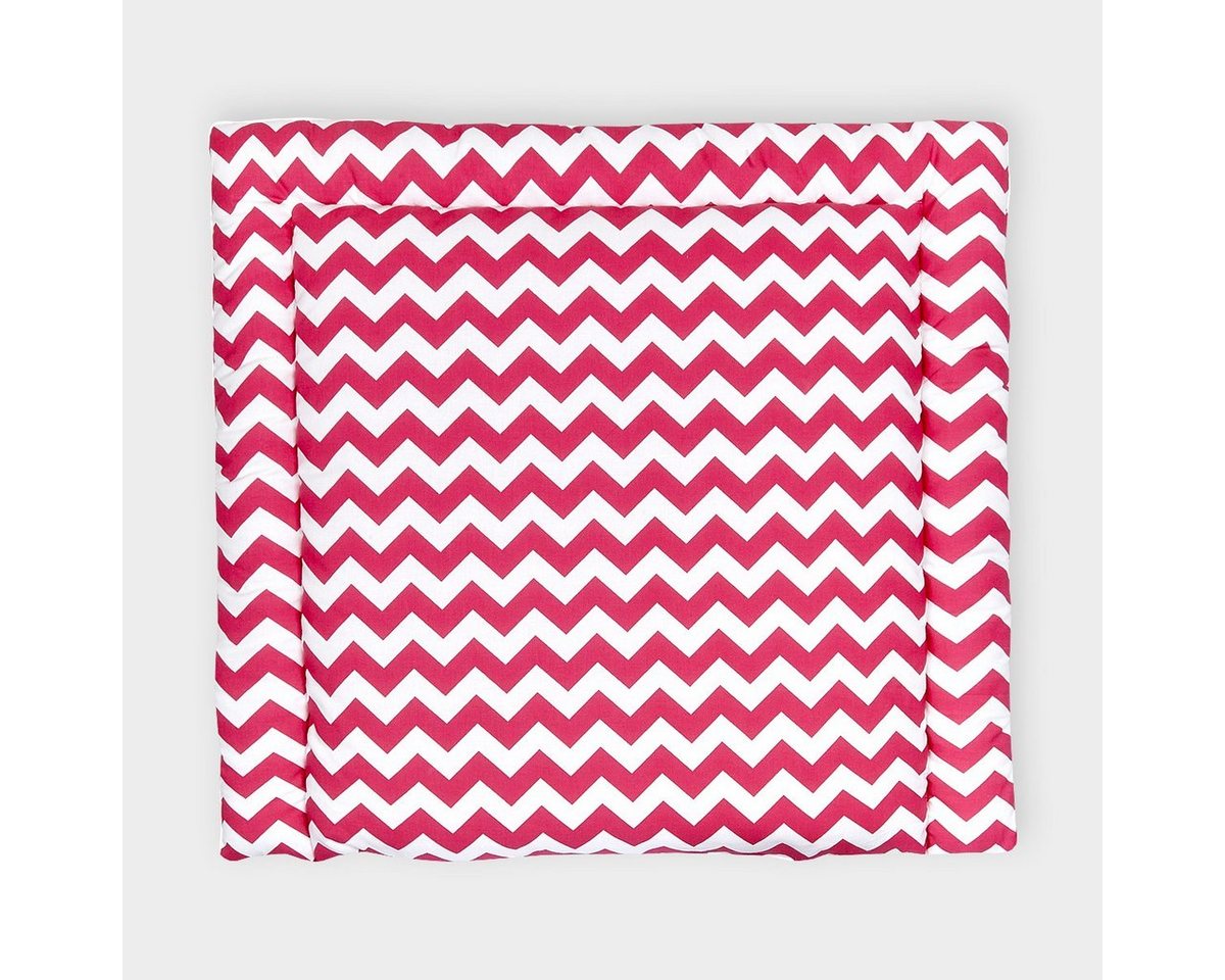 KraftKids Wickelauflage Chevron magenta, extra Weich (500 g/qm), mit antiallergenem Vlies gefüllt von KraftKids