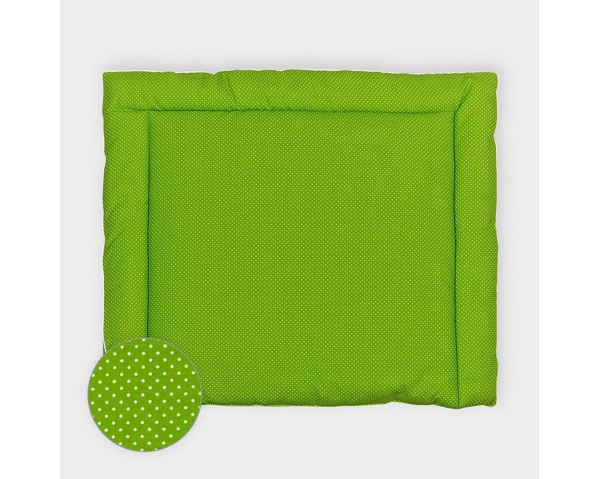 KraftKids Wickelauflage weiße Punkte auf Grün, extra Weich (500 g/qm), mit antiallergenem Vlies gefüllt von KraftKids