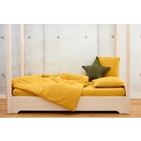 Kraftkids Bettwäscheset Doppelkrepp Gelb Mustard Decke 135 X 100 cm, Kissen 40 60 Decke 140 200 80 cm von KraftKidsShop