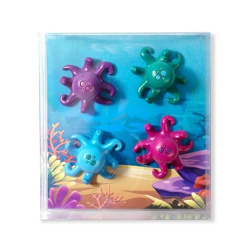 Kraftheld | 4er Set Deko-Magnete Octopus | Oktopus-Magnete bunt, dekorativ, farbenfroh | Kühlschrankmagnete in Form von Tieren | Magnet-Deko als Geschenk Kraftheld | 4er Set Deko-Magnete Octopus | Oktopus-Magnete bunt, dekorativ, farbenfroh | Kühlschrankmagnete in Form von Tieren | Magnet-Deko als Geschenk von Kraftheld