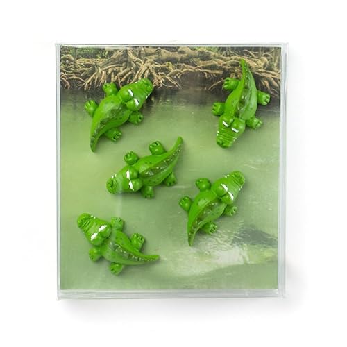 Kraftheld | 5er Set Deko-Magnete Kroko | Krokodil-Magnete bunt, dekorativ, farbenfroh | Kühlschrankmagnete in Form von Tieren | Magnet-Deko als Geschenk von Kraftheld