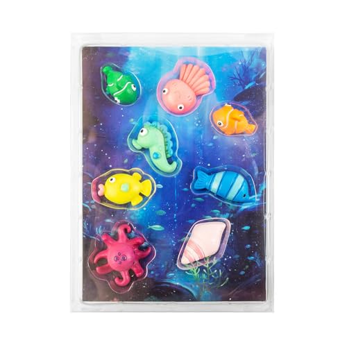 Kraftheld | 8er Set Deko-Magnete Underwater | Fisch-Magnete bunt, dekorativ, farbenfroh | Kühlschrankmagnete in Form von Meer, Wasser | Magnet-Deko als Geschenk von Kraftheld