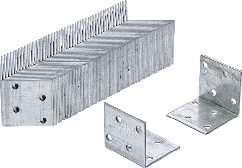 BGS Diy 80934-50 | Winkelverbinder | 50 Stück | 40 x 40 x 40 x 2 mm | Spar-Pack | verzinkt | Lochwinkel von BGS Do it yourself