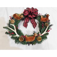20cm Kranz, Weihnachtskranz, Winterkranz, Sisal Hirsch, Geweih, Rustikaler Jägerkranz, #5101 20cm Kranz, Weihnachtskranz, Winterkranz, Sisal Hirsch, Geweih, Rustikaler Jägerkranz, #5101 von KraftyKonnections