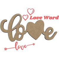 Liebe | Schriftzug Wort Love Holzausschnitt Liebe Mit Herz Aus Holz Kranz Dekor Wanddekoration Wohnkultur Familienwand von KraftySupplyCo