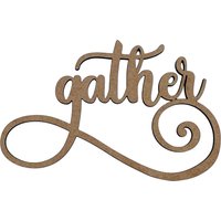 Sammeln | Schreibschrift Word Gather Holzausschnitt Wort Herbst Holz Sammelbegriff Kranz Dekor Wanddekoration Wohnkultur Familienfest von KraftySupplyCo
