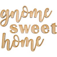 Home Sweet Gnome | Herbst-Wortphrasen-Set Ausgeschnittenes Wort Aus Holz Verbundenes Herbstdekoration Kranz-Dekor Wanddekoration Heimdekoration von KraftySupplyCo