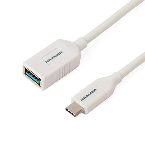 Kramer Electronics ADC-USB31/CAE USB C Kabel USB A weiß – USB-Kabel (USB C, USB A, 3.1 (3.1 Gen 1), 5000 Mbit/s, weiß) von Kramer