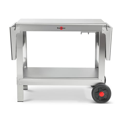 KRAMPOUZ Outdoor-Trolley für Plancha oder BBQ – Servierwagen aus Edelstahl – 2 große Tabletts – 2 große Räder – 2 klappbare Böden mit Haken für Zubehör – Ref. KHEA05 KRAMPOUZ Outdoor-Trolley für Plancha oder BBQ – Servierwagen aus Edelstahl – 2 große Tabletts – 2 große Räder – 2 klappbare Böden mit Haken für Zubehör – Ref. KHEA05 von Krampouz