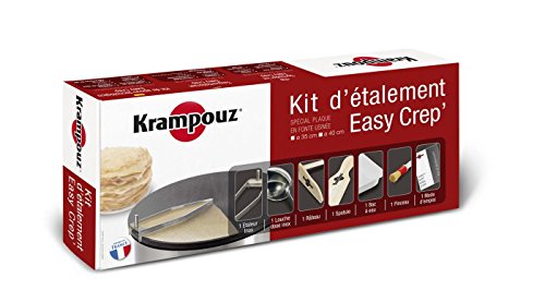 KRAMPOUZ Teigverteil-Set „EASY CREP'“ für Crêpegeräte mit 35 cm Durchmesser - Edelstahl-Teigverteiler - Für große, dünne und runde Crêpes - Inbegriffenes Zubehör - Ref AKE83 von Krampouz