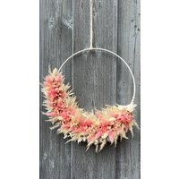Trockenblumen Wandkranz Flowerhoop Hoop Dried Flower Geschenkidee Kranz Kränze Wohndeko von KranzliebeByHeidi