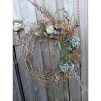 Herbstkranz "Forgottendreamplace" Hortensienkranz Trockenblumenkranz Dahlienkranz Sale von Kranznaturschon
