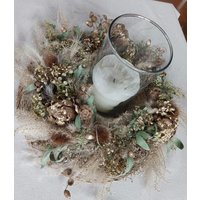 Trockenblumenkranz "Artischocke" Tischkranz Wandkranz Türkranz Hortensienkranz Weihnachtskranz Origineller Kranz Artischockenkranz von Kranznaturschon