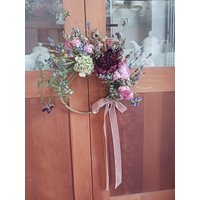 Trockenblumenkranz "Rose'scottage" Türkranz Wandkranz Mit Samtschleife Homedeco Lavendelkranz von Kranznaturschon