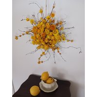 Trockenblumenkranz "Sunnykiss" Wandkranz Türkranz Wohndecoration Strohblumenkranz Sommersonnenkranz von Kranznaturschon