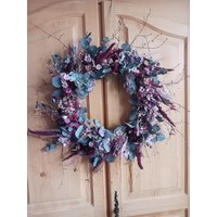 Trockenblumenkranz Xl 60cm "Beautyofburgund" Türkranz Wandkranz Sale von Kranznaturschon