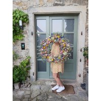 xxl Trockenblumenkranz 90cm "Wildeblumenwiese" Wandkranz Türkranz von Kranznaturschon