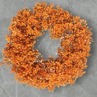 Schleierkraut Kranz 30 cm - Orange Trockenblumenkranz | Herbstkranz Boho Türkranz Handgefertigte Wanddeko Aus Schleierkraut Kranz 30 cm - Orange Trockenblumenkranz | Herbstkranz Boho Türkranz Handgefertigte Wanddeko Aus von Kranzshopping