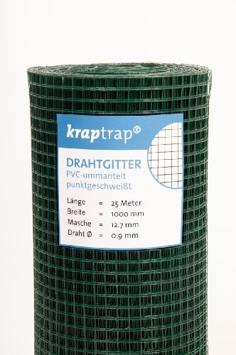 KrapTrap® Volierendraht grün Drahtgitter I Käfigdraht Schweißgitter (1m x 25m) von KrapTrap