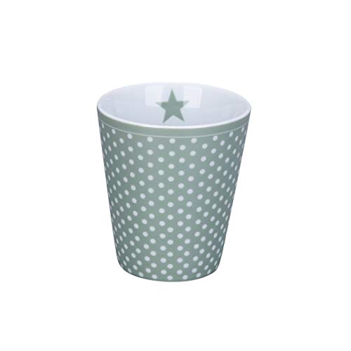 Krasilnikoff - Becher, Tasse - Happy Mug - Micro Dots Green - Höhe: 10 cm - Volumen: 330 ml von Krasilnikoff