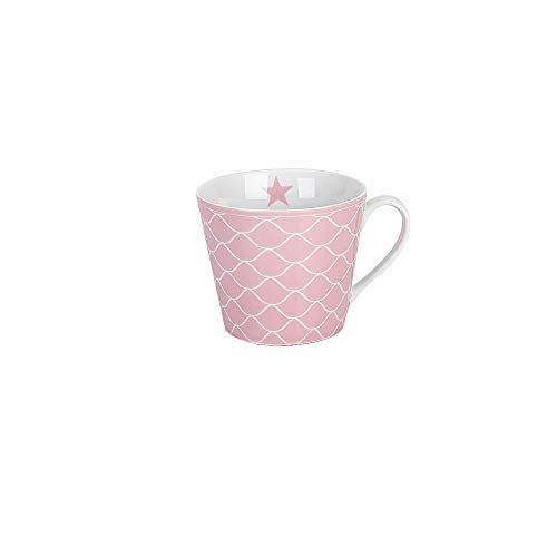 Krasilnikoff - Becher, Tasse mit Henkel - Happy Cup - Mermaid - rosa, weiß - ca. 400 ml - Höhe: 9 cm Krasilnikoff - Becher, Tasse mit Henkel - Happy Cup - Mermaid - rosa, weiß - ca. 400 ml - Höhe: 9 cm von Krasilnikoff