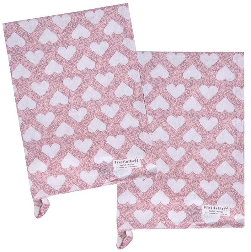 Krasilnikoff Geschirrtuch Heart Terrazzo, (2-tlg., 2-teilig), Geschirrtücher ca.50x70cm Baumwolle von Krasilnikoff