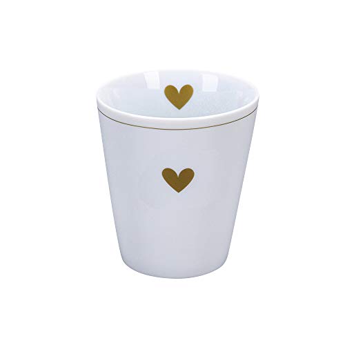 Krasilnikoff - Happy Mug - Becher, Tasse - Heart of Gold - Porzellan - H10 x Ø8,7 cm - Volumen: 330 ml von Krasilnikoff