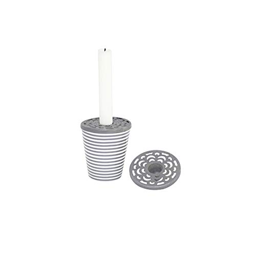 Krasilnikoff - Lid Candle Holder - Eisen / verzinkt - anthrazit - (HxD) 3 x 9 cm - Lieferung erfolgt ohne Becher und ohne Kerze, nur Kerzeneinsatz! von Krasilnikoff