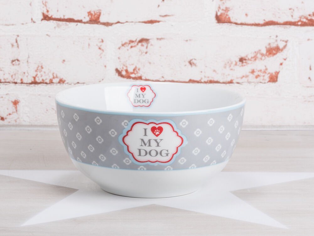 Krasilnikoff Schale Krasilnikoff Schale Happy Bowl - I LOVE MY DOG - Blumen von Krasilnikoff