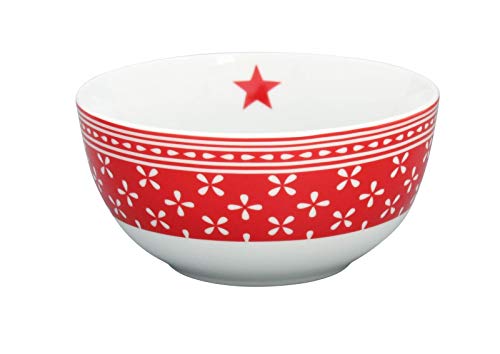 Krasilnikoff Schale Happy Bowl Daisy Rot Blumen weiß Müslischale Porzellan von Krasilnikoff