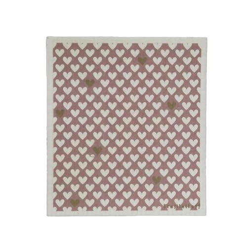 Krasilnikoff - Swedish Dishcloth SWE6253 - Happy Hearts, Rose von Krasilnikoff