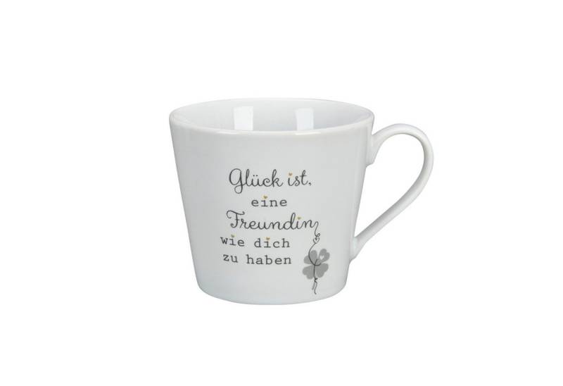 Krasilnikoff Tasse Happy Cup Glück ist eine Freundin wir dich zu haben, Porzellan von Krasilnikoff