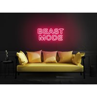 Beast Mode Neon Sign, Beast Led Wanddekor, Fitness Sign, Fitness Sign, Led Sign, Neon Sign Wall Decor von KrasnoStore