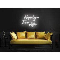 Happily Ever After Neon Schild, Led Light Sign, Neon Led Leuchtschild, Led Wandschild, Spruch Schild von KrasnoStore