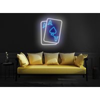 Karten Neon Schild, Led Poker Licht Zimmer Dekor, Schild Wand Dekor von KrasnoStore